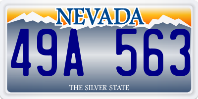 NV license plate 49A563