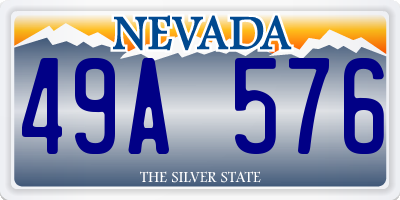 NV license plate 49A576