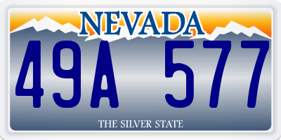 NV license plate 49A577