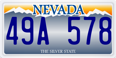 NV license plate 49A578