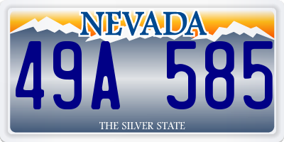 NV license plate 49A585