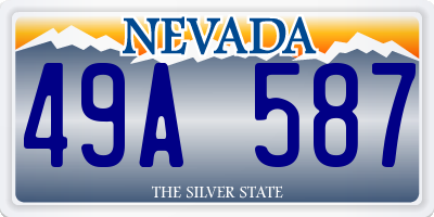 NV license plate 49A587