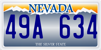 NV license plate 49A634