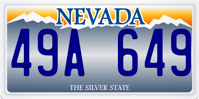 NV license plate 49A649