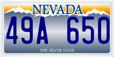 NV license plate 49A650