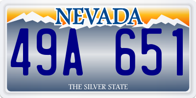 NV license plate 49A651