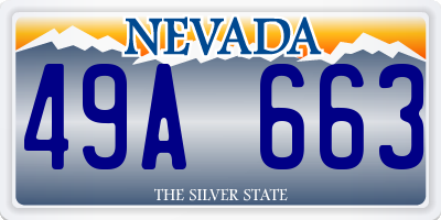 NV license plate 49A663