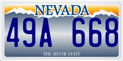 NV license plate 49A668