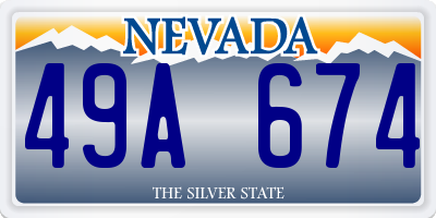 NV license plate 49A674