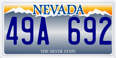 NV license plate 49A692
