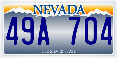 NV license plate 49A704