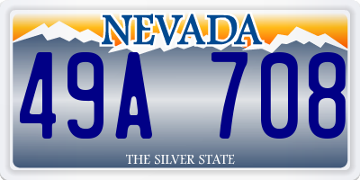 NV license plate 49A708