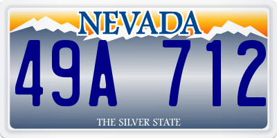 NV license plate 49A712