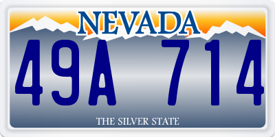 NV license plate 49A714