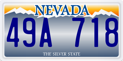 NV license plate 49A718