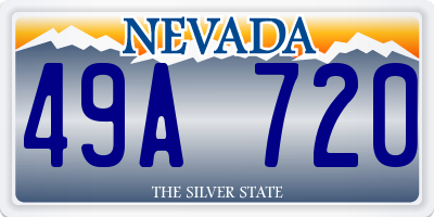 NV license plate 49A720