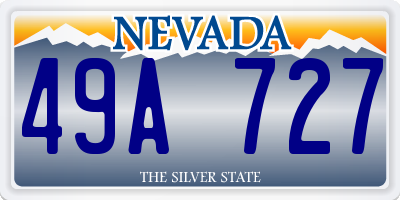 NV license plate 49A727