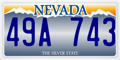 NV license plate 49A743