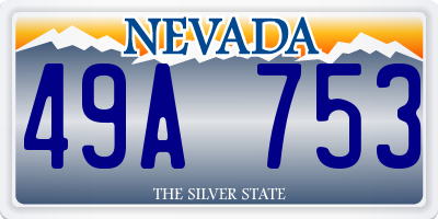 NV license plate 49A753