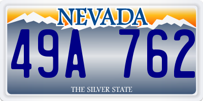 NV license plate 49A762