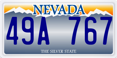 NV license plate 49A767