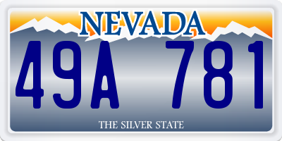 NV license plate 49A781