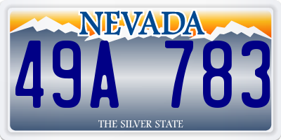 NV license plate 49A783