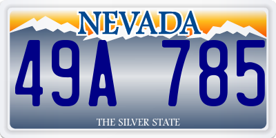 NV license plate 49A785