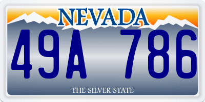 NV license plate 49A786