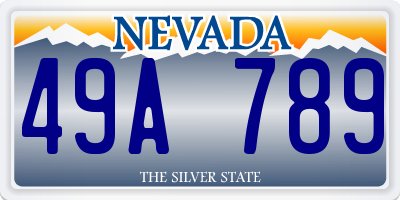 NV license plate 49A789