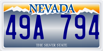 NV license plate 49A794