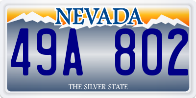NV license plate 49A802
