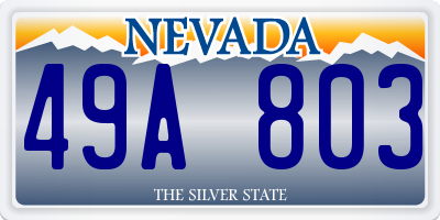 NV license plate 49A803