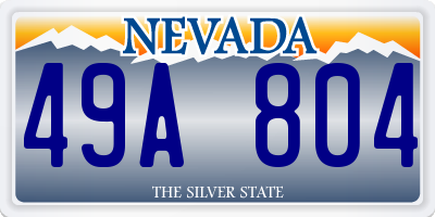 NV license plate 49A804
