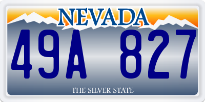 NV license plate 49A827