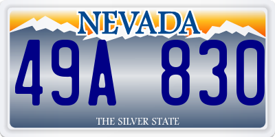 NV license plate 49A830