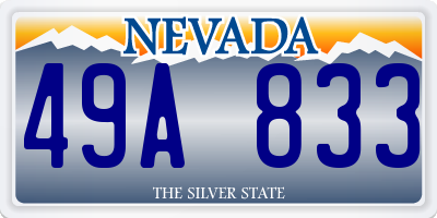 NV license plate 49A833