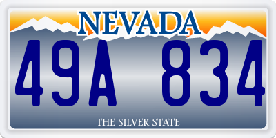 NV license plate 49A834
