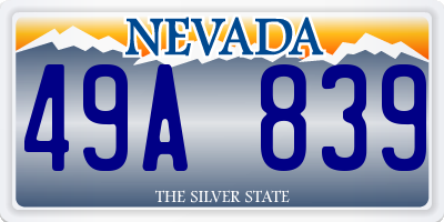 NV license plate 49A839