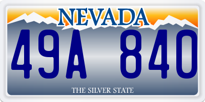 NV license plate 49A840