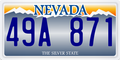 NV license plate 49A871