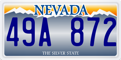 NV license plate 49A872