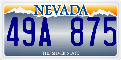 NV license plate 49A875