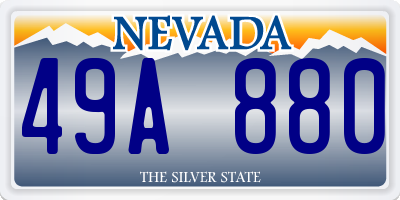 NV license plate 49A880