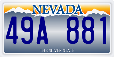 NV license plate 49A881