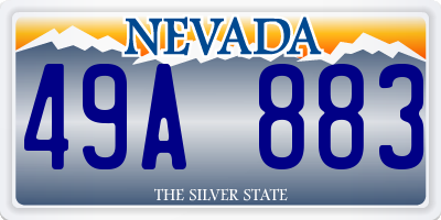 NV license plate 49A883