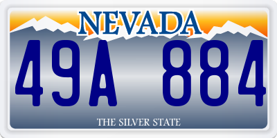 NV license plate 49A884