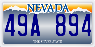 NV license plate 49A894