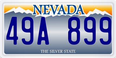 NV license plate 49A899
