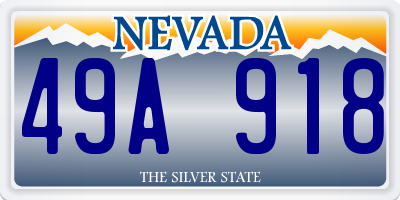 NV license plate 49A918